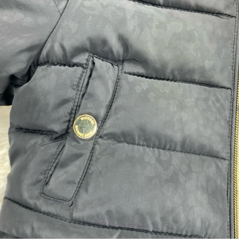 MICHAEL Michael Kors Black Puffer Jacket with Faux Fur Hood - Picture 7 of 13